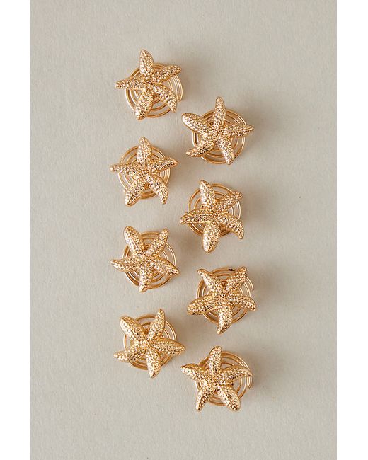 Anthropologie Mini Starfish Spiral Hair Pins Set of 8
