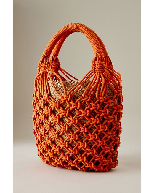 Anthropologie Crochet Jute Tote Bag