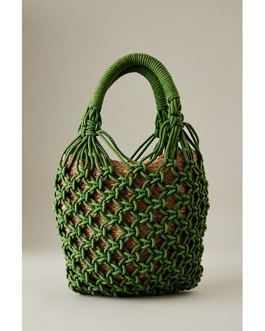 Anthropologie Crochet Jute Tote Bag