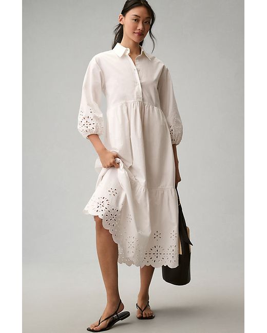 Maeve The Bettina Tiered Shirt Dress by Eyelet Edition