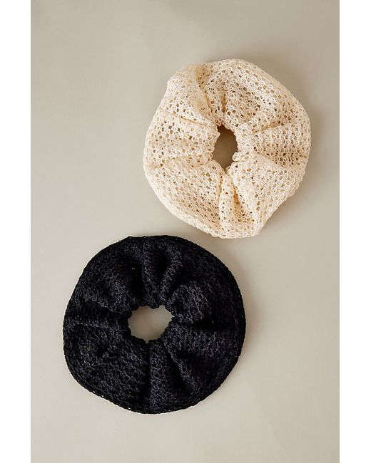 Anthropologie Large Crochet Hair Scrunchies Set of 2