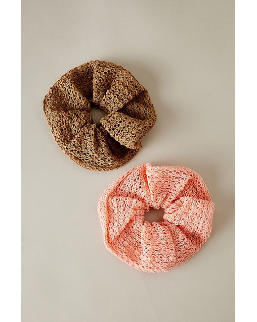 Anthropologie Large Crochet Hair Scrunchies Set of 2