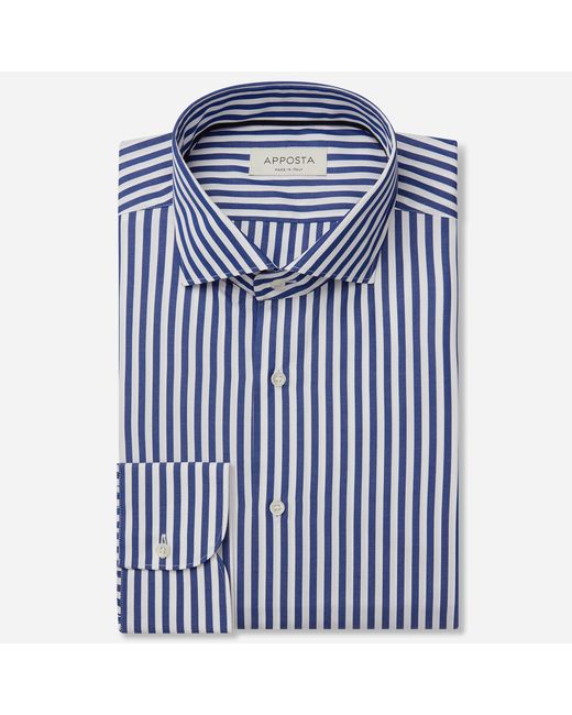 Apposta Shirt stripes 100 pure cotton poplin double twisted collar style lower spread