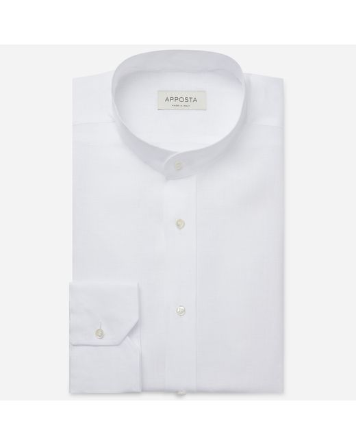 Apposta Shirt solid linen plain collar style band