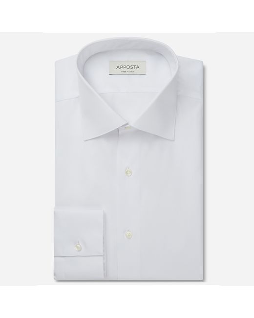 Apposta Shirt solid 100 pure cotton twill double twisted collar style semi-spread