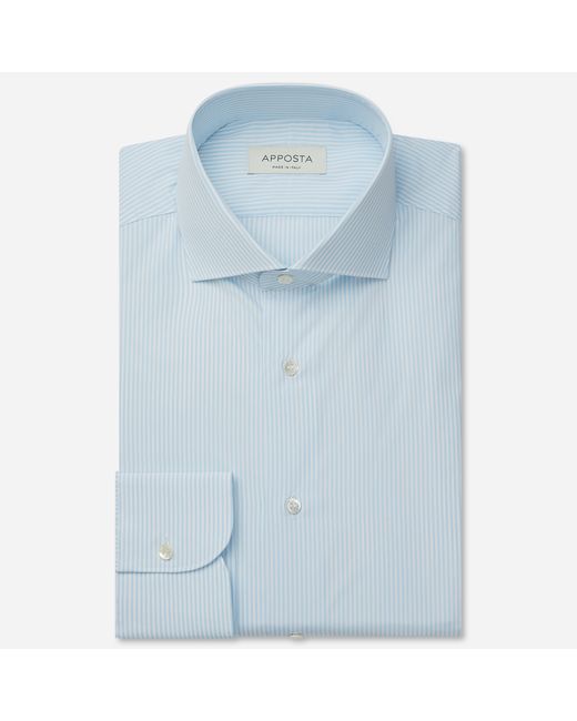 Apposta Shirt stripes 100 pure cotton fil-224-fil collar style lower spread