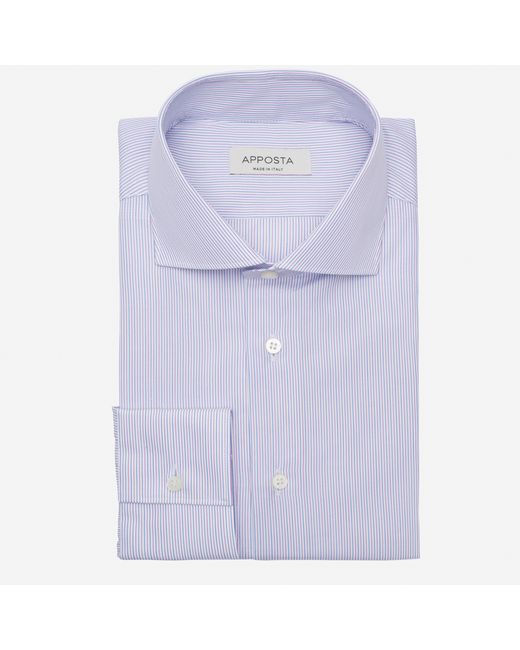 Apposta Shirt stripes 100 pure cotton poplin double twisted collar style lower spread