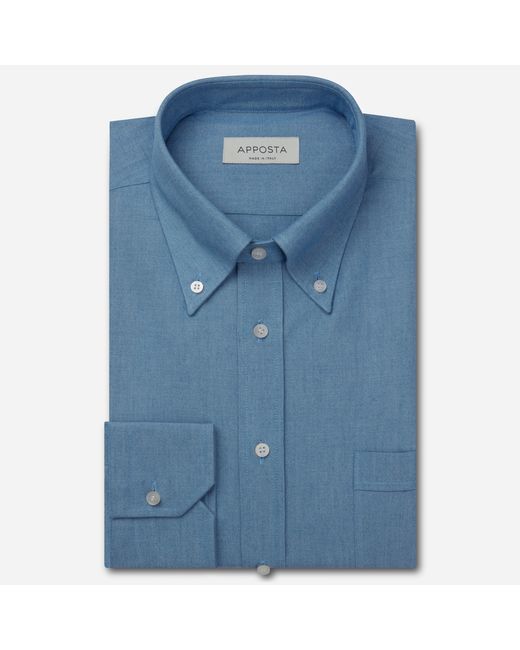 Apposta Shirt solid 100 pure cotton denim collar style button-down
