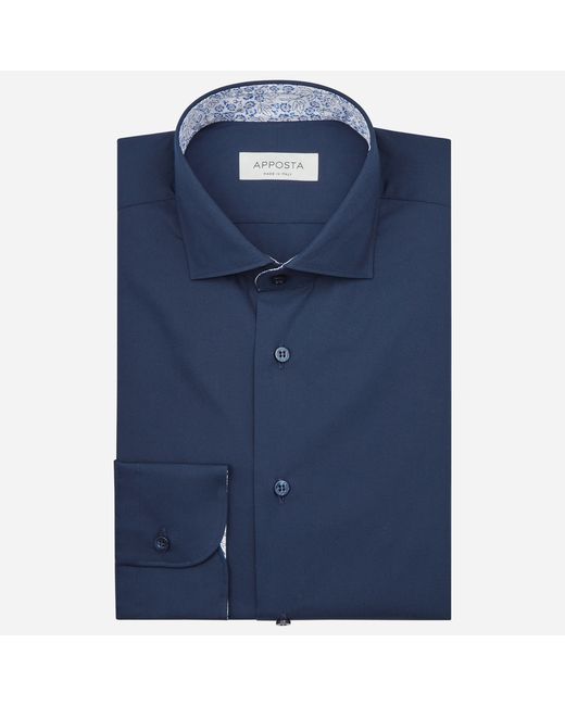 Apposta Shirt solid 100 pure cotton poplin collar style lower spread