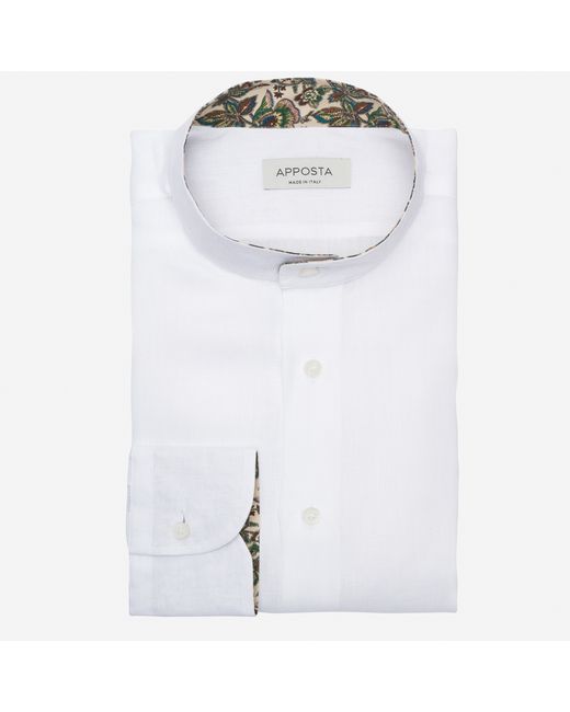 Apposta Shirt solid linen plain collar style band