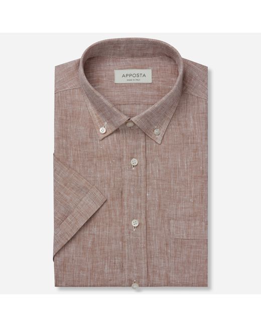 Apposta Shirt solid linen plain collar style small button-down