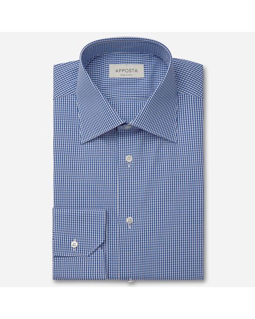 Apposta Shirt small checks 100 pure cotton fil-224-fil collar style formal straight point