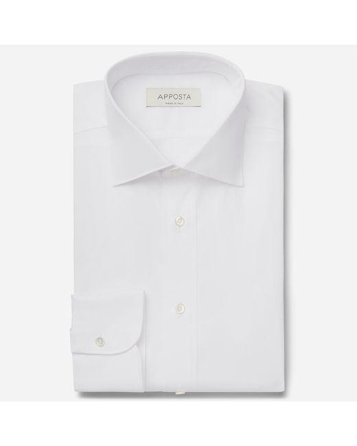 Apposta Shirt solid 100 pure cotton poplin double twisted collar style semi-spread