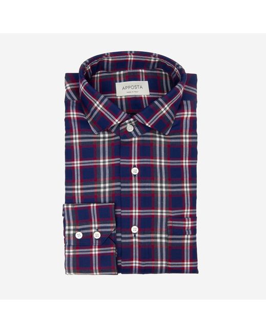 Apposta Shirt prince of wales cotton-wool twill collar style button-down