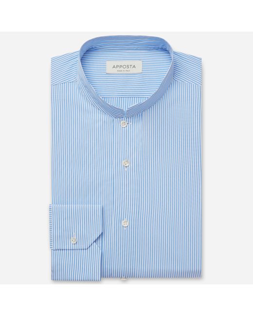 Apposta Shirt stripes 100 pure cotton plain collar style open band