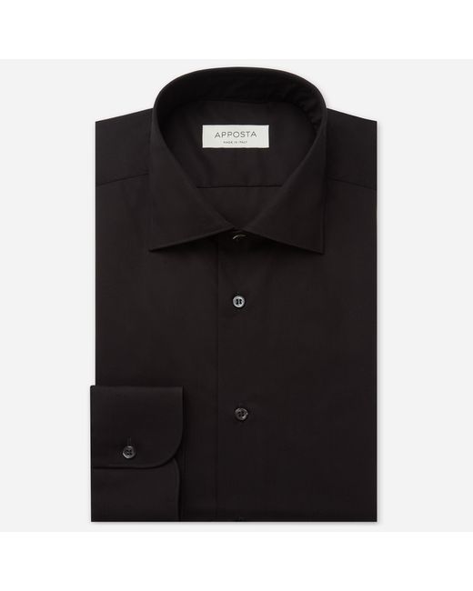 Apposta Shirt solid 100 easy iron cotton poplin collar style semi-spread