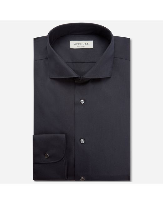 Apposta Shirt solid 100 easy iron cotton poplin collar style lower spread