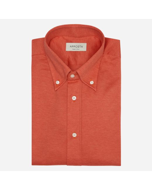 Apposta Shirt solid 100 pure cotton jersey double twisted collar style button-down