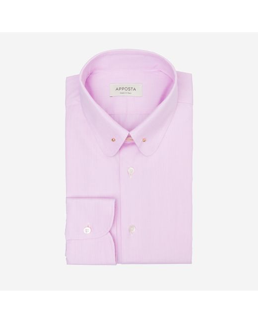 Apposta Shirt solid 100 pure cotton poplin double twisted collar style pin