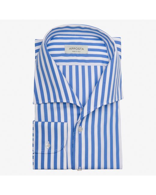 Apposta Shirt stripes 100 pure cotton poplin double twisted collar style one piece