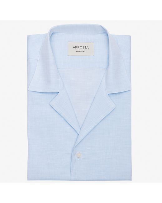 Apposta Shirt solid cotton-linen plain collar style camp