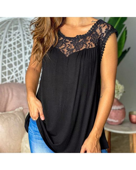 ArmadaDeals Sexy Top with Lace Sleeveless Off Shoulder 3XL