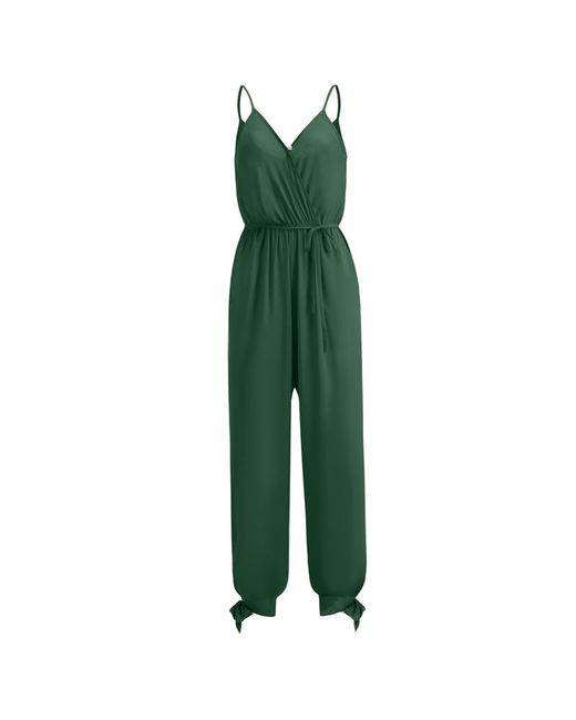 ArmadaDeals Sexy V-Neck Solid Strappy Jumpsuit with Pockets L