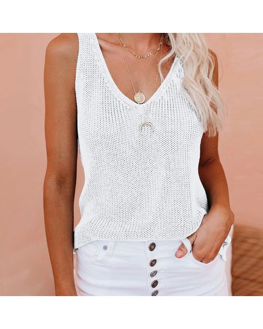 ArmadaDeals Summer Knitted Casual Fashion Crochet Tank Tops L
