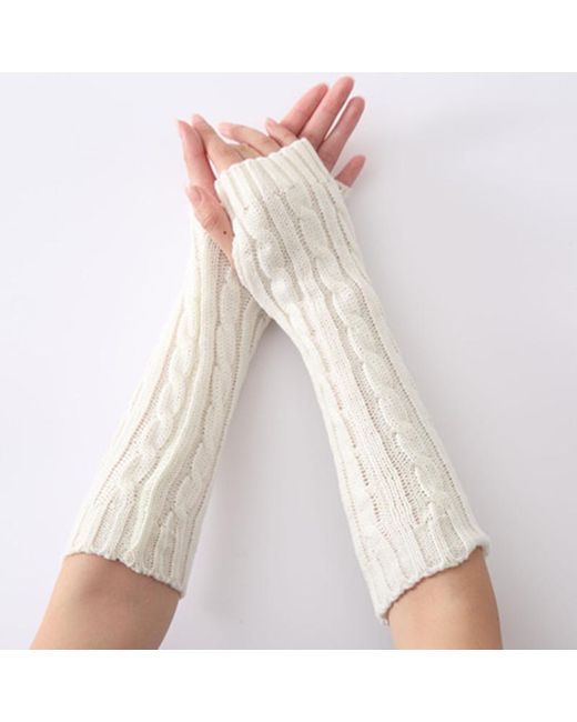 ArmadaDeals Winter Hemp Pattern Knitted Fingerless Gloves