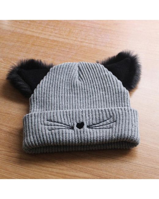 ArmadaDeals Winter Embroidered Cute Cat Ears Knitted Hat