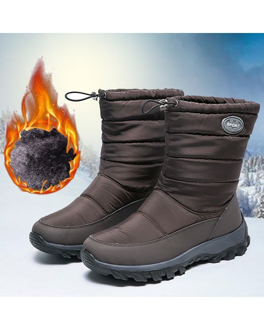 ArmadaDeals Warm Mid-Calf Boots Casual Winter Anti-Slip Cold Weather Outdoor Walking Shoes 37