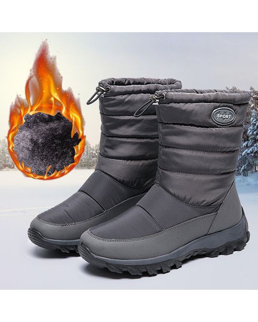 ArmadaDeals Warm Mid-Calf Boots Casual Winter Anti-Slip Cold Weather Outdoor Walking Shoes 41