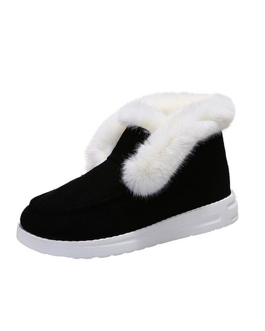 ArmadaDeals Ankle Boots Winter Solid Warm Suede Plush Snow 40