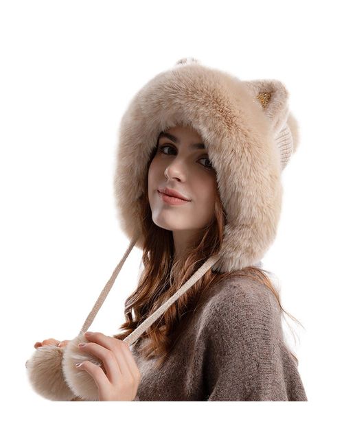 ArmadaDeals Cute Pullover Hat Thickening Hairball Solid Knit Ear Protection
