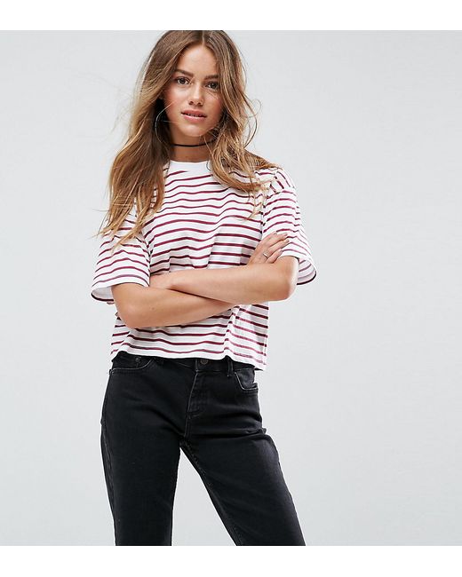 ASOS Petite T-Shirt In Stripe in Relaxed Fit