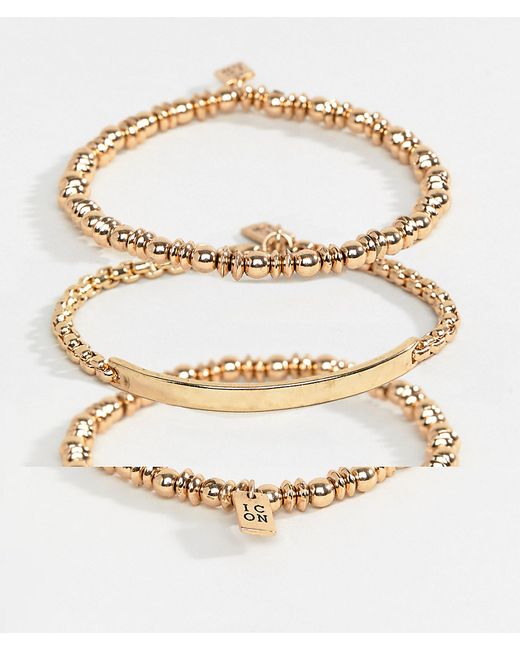 Icon Brand chain bracelets in 3 pack