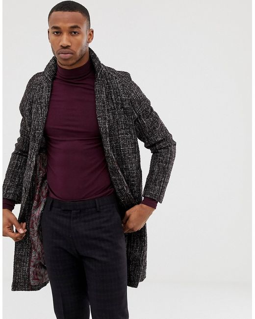Harry Brown premium wool blend fleck cocoon coat