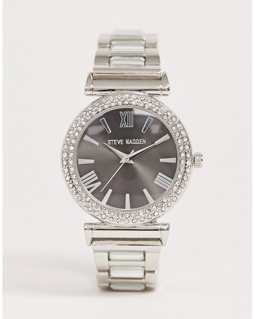 Steve Madden plated watch with black dial