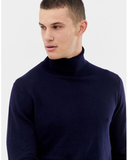Jack & Jones Premium Knitted Roll Neck With Contrast Cuff Tipping