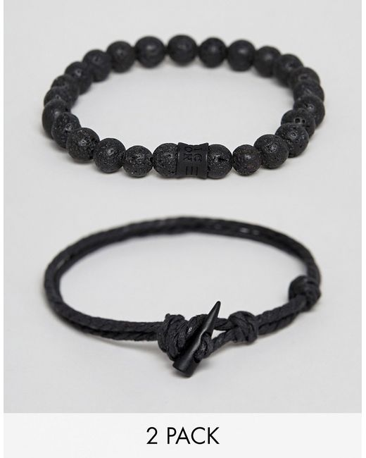 Icon Brand beaded rope 2 pack bracelet