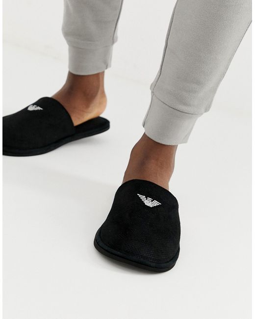 Emporio Armani logo slippers in