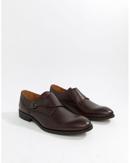 Zign monk shoes in burgundy leather
