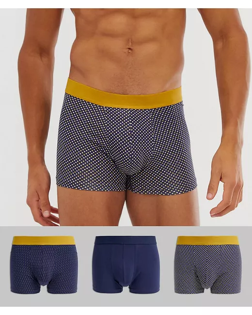 New Look underwear with spots in mustard 3 pack