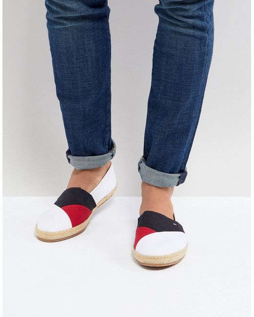 Tommy Hilfiger Iconic Color Block Canvas Slip On Espadrilles in