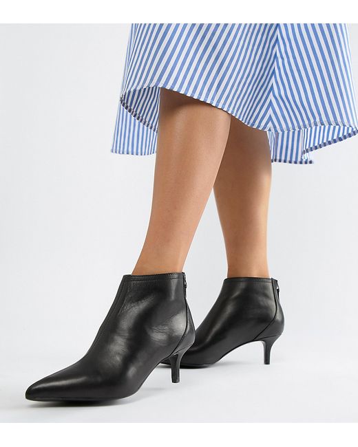 Mango real leather pointed kitten heel ankle boot