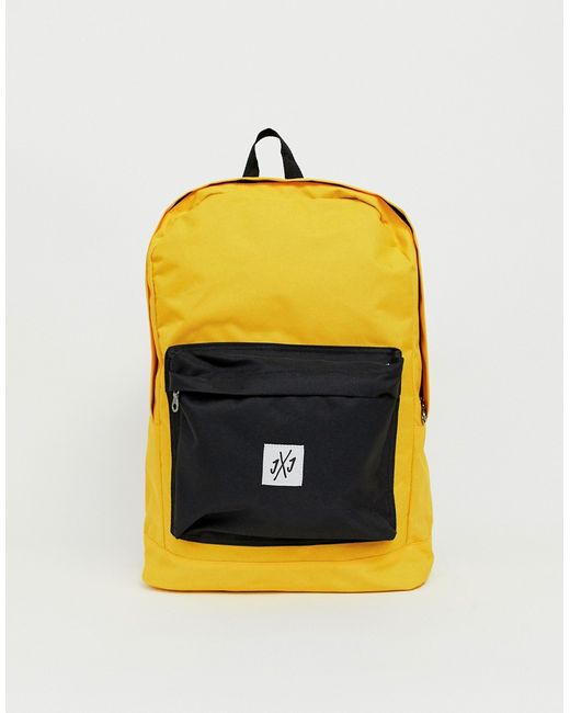 Jack & Jones backpack in color block with branded logo