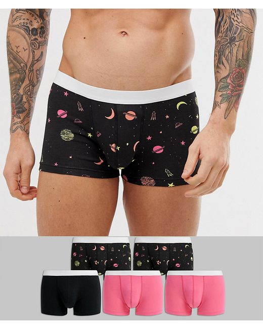 Asos Design trunks in ombre space print 5 pack multipack saving