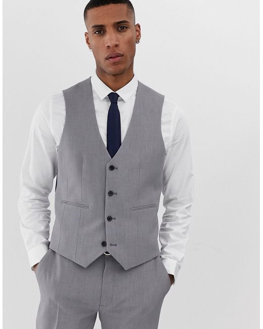Asos Design super skinny suit vest in mid