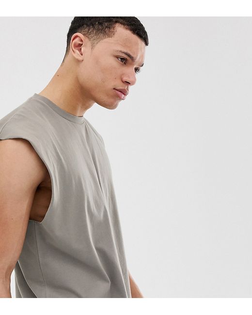 Asos Design Tall oversized longline sleeveless t-shirt in