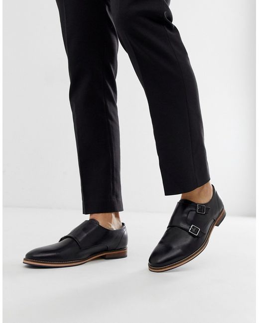 Asos Design monk shoes in leather with natural sole